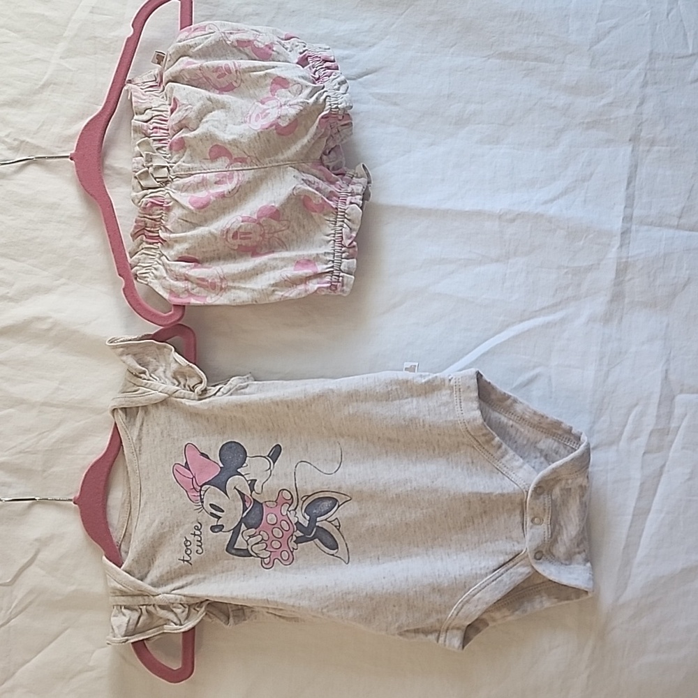 Baby GAP x Disney Set, 3-6 Months, Wheat Color w/Pink Graphics